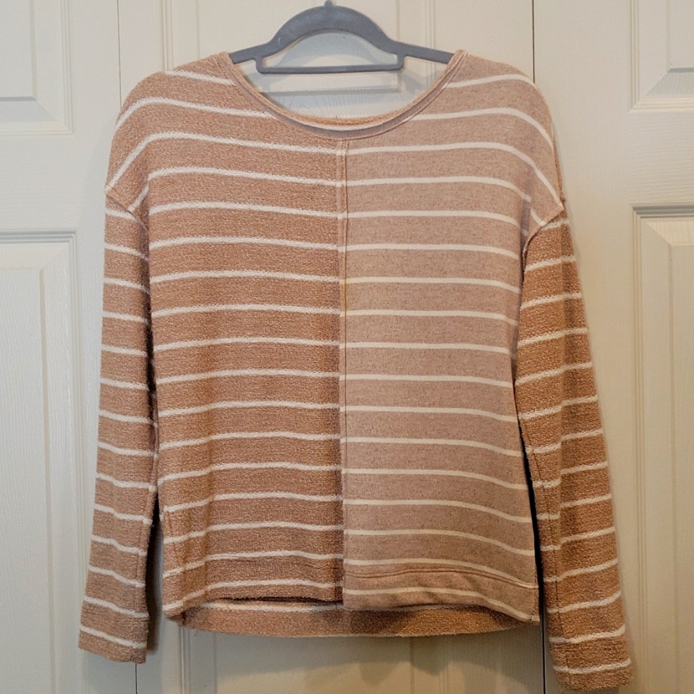 Anthropologie Women’s Crew Neck Striped Long Sleeve Top